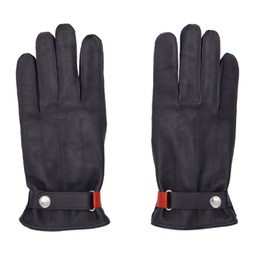 Navy Strap Gloves 222422M135005