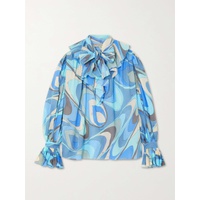 PUCCI Onde ruffled printed cotton-voile blouse