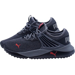 PUMA Mens Pacer Future Sneaker, Castlerock-Black-High Risk Red, 11
