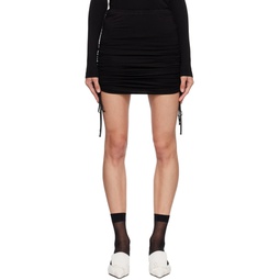 Black Draped Miniskirt 222252F090013