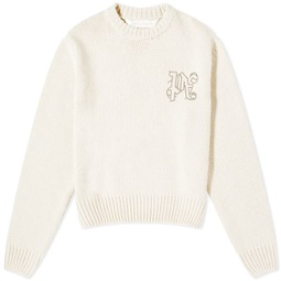 Palm Angels Monogram Stud Sweater White