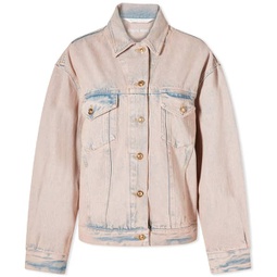 Palm Angels Overdye Logo Loose Denim Jacket Pink