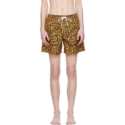 Yellow Cheetah Swim Shorts 241695M208006