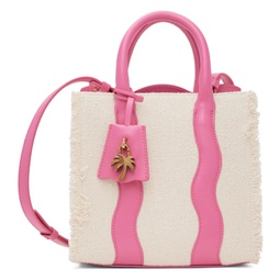 White & Pink Leather Tote 231695F049001
