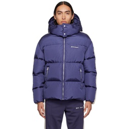 Blue Embroidered Down Jacket 232695M178004