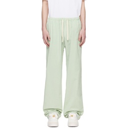 Green Embroidered Sweatpants 241695M190025
