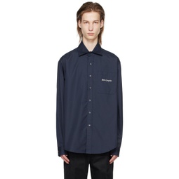 Navy Embroidered Shirt 241695M192015