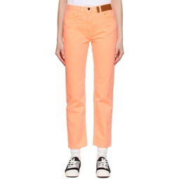 Orange Faded Jeans 221695F069002