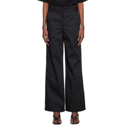 Black Reversed Waistband Trousers 231695F087006