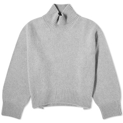 Pangaia Recycled Cashmere Knit Chunky Turtleneck Sweater Grey Marl
