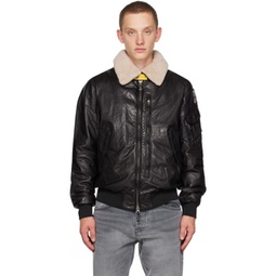 Black Josh Leather Jacket 232048M181002