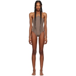 Brown Lina One-Piece Swimsuit 241514F103001