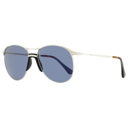 Persol Unisex Aviator Sunglasses PO2649S 51856 Silver/Black 55mm