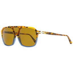 Persol Mens Navigator Sunglasses PO3223S 112033 Brown Tortoise/Opal Blue 59mm