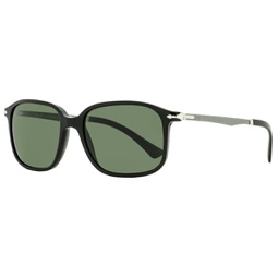 unisex rectangular sunglasses po3246s 95/31 black/gunmetal 53mm