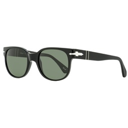 unisex rectangular sunglasses po3257s 95/31 black 51mm