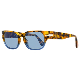 mens rectangular sunglasses po3245s 1120/56 tortoise/blue 52mm