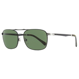 mens rectangular sunglasses po2454s 1078/31 matte black 60mm