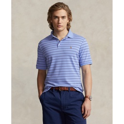Mens Classic-Fit Striped Soft Cotton Polo Shirt