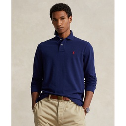 Mens Classic Fit Long Sleeve Mesh Polo