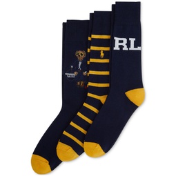 Mens 3-Pk. Denim Bear Slack Socks Gift Set