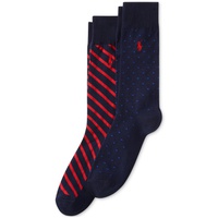 Mens Dot & Stripe Slack Socks 2-Pack