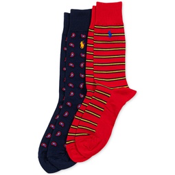 Mens 2-Pk. Paisley & Stripes Slack Socks