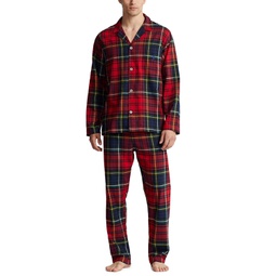 Mens Plaid Flannel Pajamas Set