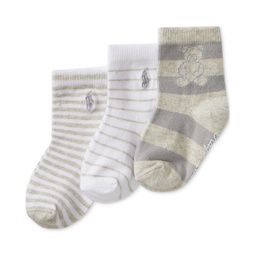 Baby Striped Bear Socks Pack of 3