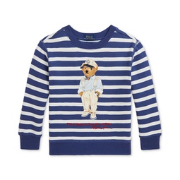 Toddler & Little Boys Striped Polo Bear Fleece Sweatshirt