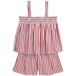 Big Girls Striped Cotton Poplin Top & Short Set