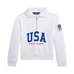 Toddler & Little Girls Logo French Terry Quarter-Zip Pullover