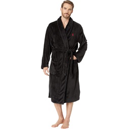 Mens Polo Ralph Lauren Microfiber Plush Long Sleeve Shawl Collar Robe