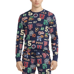 Mens Polo Ralph Lauren Printed Waffle Long Sleeve Crew with All Over Print