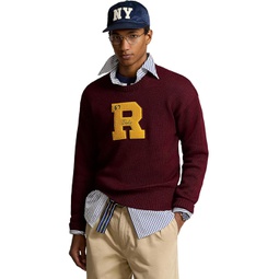 Mens Polo Ralph Lauren Big Fit Cotton Letterman Sweater