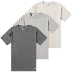 Polo Ralph Lauren Crew Base Layer T-Shirt - 3 Pack Heather, Grey & Charcoal