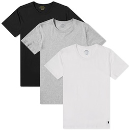Polo Ralph Lauren Crew Base Layer T-Shirt - 3 Pack White, Black & Grey