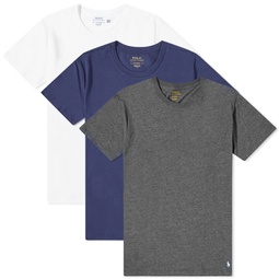 Polo Ralph Lauren Crew Base Layer T-Shirt - 3 Pack Navy, Charcoal & White