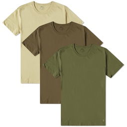 Polo Ralph Lauren Crew Base Layer T-Shirt - 3 Pack Olive Multi