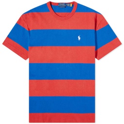 Polo Ralph Lauren Block Stripe T-Shirt Post Red & Blue Saturn