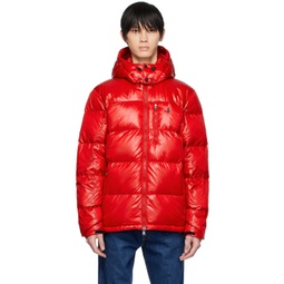 Red Quilted Down Jacket 232213M175003