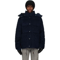 Navy Quilted Down Jacket 232213M175008