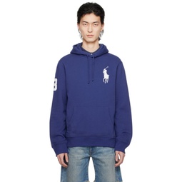 Blue Embroidered Hoodie 241213M204014