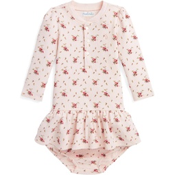 Polo Ralph Lauren Kids Floral Waffle Henley Dress & Bloomer (Infant)