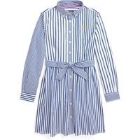 Polo Ralph Lauren Kids Striped Cotton Poplin Fun Shirtdress (Big Kid)