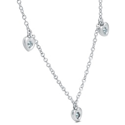 .41 ct diamond dangle heart shape station pendant 18k white gold necklace