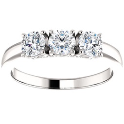 5/8ct 3-stone diamond engagement ring 14k white, yellow, or rose gold