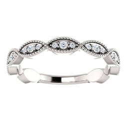 1/5ct diamond wedding ring womens stackable anniversary ring 14k white gold