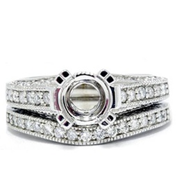 1/2ct vintage heirloom diamond ring set 14k white gold