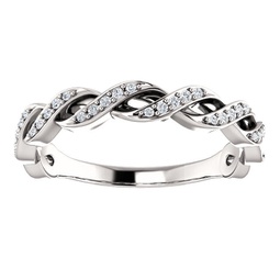 1/8ct diamond infinity wedding ring womens stackable wedding band 14k white gold